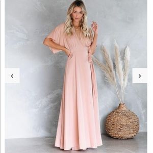 Behati Wrap Kimono Maxi Dress in Blush